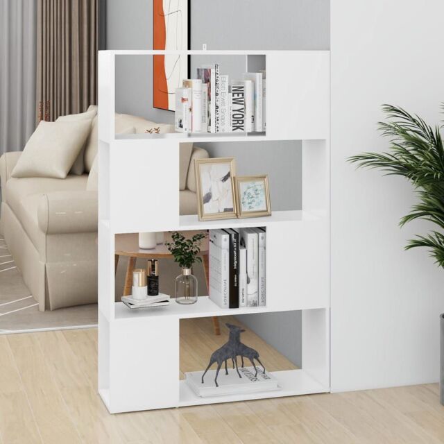 Berkfield Home Book Cabinet Room Divider White 80x24x124.5 cm Engineered Wood - image 1
