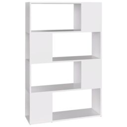 Berkfield Home Book Cabinet Room Divider White 80x24x124.5 cm Engineered Wood - thumbnail 2