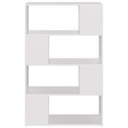 Berkfield Home Book Cabinet Room Divider White 80x24x124.5 cm Engineered Wood - thumbnail 5
