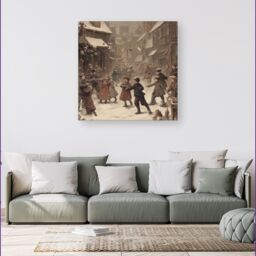Warren Reed - Designer Dancing In The Street Canvas - Size: w40 inch x h40 inch - thumbnail 1