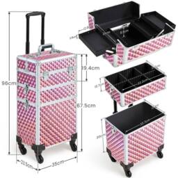Kelvenix Rolling Makeup Case 3 in 1 Box pink - thumbnail 2