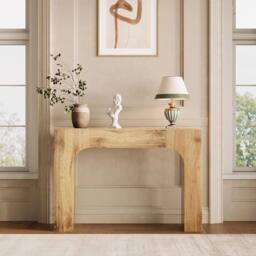 VOGREX Long Console Table Wooden Sofa Table in Brown - thumbnail 3