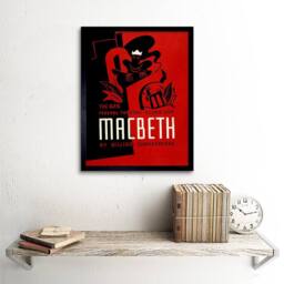 "Artery8 Theatre Stage Play Macbeth Shakespeare USA 12x16"" Framed Art Print in Red - Size: W12"" x H16""" - thumbnail 2