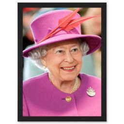 Artery8 Queen Elizabeth II England Photo Rouse Portrait A4 Artwork Framed Wall Art Print in Black - thumbnail 1