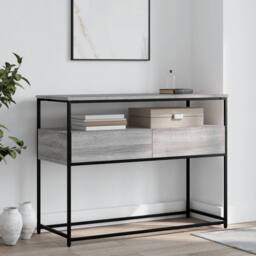 Berkfield Home Console Table Grey Sonoma 100x40x75 cm Engineered Wood - Size: 100 x 40 x 75 cm - thumbnail 2