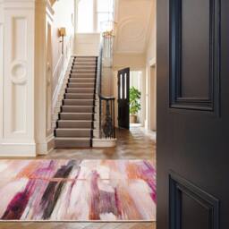 Kukoon Pink & Cream Multi Colour Abstract Machine Washable Soft Area Rug - Size: 60 cm x 240 cm - thumbnail 5