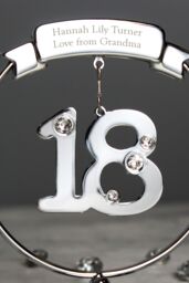 Personalised Memento Company Personalised Crystocraft 18th Celebration Ornament in Metallic Silver - thumbnail 3