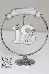 Personalised Memento Company Personalised Crystocraft 18th Celebration Ornament in Metallic Silver - thumbnail 4