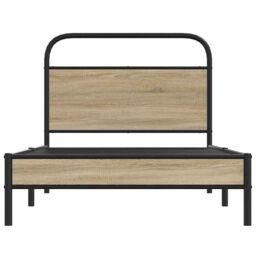 Berkfield Home Bed Frame Without Mattress 100x200 cm Smoked Oak Engineered Wood in Brown - thumbnail 5