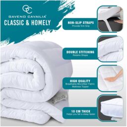 GAVENO CAVAILIA Mattress Topper 10cm in White - Size: Single - thumbnail 3