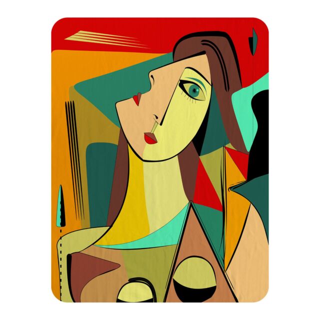 Benjamin Tate Design abstract portrait Designer Blanket in Natural - Size: 120 cm x 150 cm - image 1