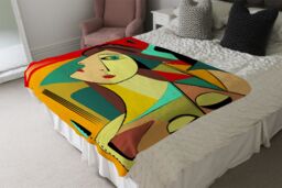Benjamin Tate Design abstract portrait Designer Blanket in Natural - Size: 120 cm x 150 cm - thumbnail 4