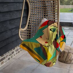 Benjamin Tate Design abstract portrait Designer Blanket in Natural - Size: 120 cm x 150 cm - thumbnail 3