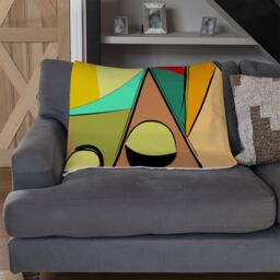 Benjamin Tate Design abstract portrait Designer Blanket in Natural - Size: 120 cm x 150 cm - thumbnail 2