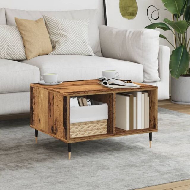 Berkfield Home Coffee Table Old Wood 60x50x36.5 cm Engineered Wood in Brown - image 1