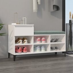 Berkfield Home Shoe Cabinet White 102x36x60 cm Engineered Wood - Size: 102 x 36 x 60 cm