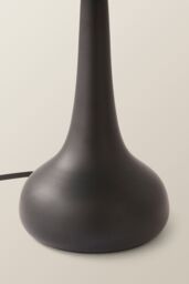 ValueLights Teardrop Pair of Compact Fabric Shades Black Bedside Touch Table Lamps in Grey - thumbnail 5