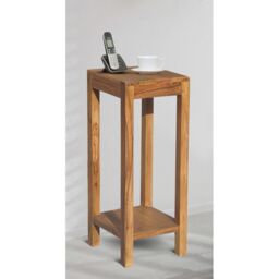 Jaipur Furniture Ltd Jaipur Telephone Table with Shelf - Sheesham Wood - L30 x W30 x H70 cm - Honey Dark Finish in Brown - thumbnail 2