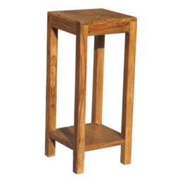 Jaipur Furniture Ltd Jaipur Telephone Table with Shelf - Sheesham Wood - L30 x W30 x H70 cm - Honey Dark Finish in Brown