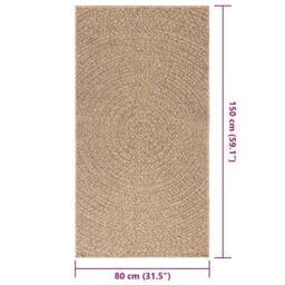 Berkfield Home Rug 80x150 cm Jute Look Indoor & Outdoor in Brown - Size: 100 cm diameter - thumbnail 9