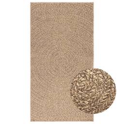 Berkfield Home Rug 80x150 cm Jute Look Indoor & Outdoor in Brown - Size: 100 cm diameter - thumbnail 2