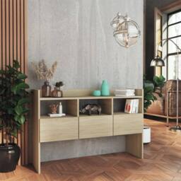 Berkfield Home Sideboard Sonoma Oak 105x30x70 cm Engineered Wood in Brown - Size: 105 x 30 x 70 cm - thumbnail 3
