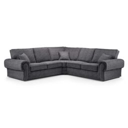 Furnishings For Less UK Wilcot Grey Fabric 5 Seater Corner Sofa L Shaped Corner Sofa High Back - thumbnail 2