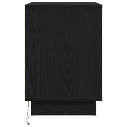 Berkfield Home Elegant Bedside Cabinet with LED Black Oak 50x34, 5x50 cm - thumbnail 7