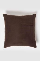 Homescapes Geometric Star Leather Cushion 45 x 45 cm in Brown - Size: 45 cm x 45 cm - thumbnail 3