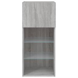Berkfield Home TV Cabinets with LED Lights 2 pcs Grey Sonoma 40.5x30x90 cm - thumbnail 9