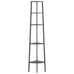Berkfield Home 5-Tier Corner Shelf Black 45.5x31.5x180 cm - thumbnail 3