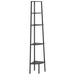 Berkfield Home 5-Tier Corner Shelf Black 45.5x31.5x180 cm - thumbnail 1