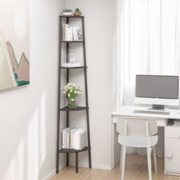 Berkfield Home 5-Tier Corner Shelf Black 45.5x31.5x180 cm - thumbnail 2