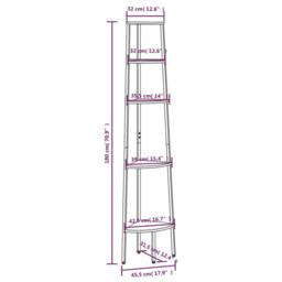 Berkfield Home 5-Tier Corner Shelf Black 45.5x31.5x180 cm - thumbnail 8
