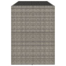 Berkfield Home Beautiful Bar Table with Glass Top Grey 185x80x110 cm Poly Rattan - Size: 185 x 80 x 110 cm - thumbnail 4