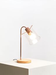 Orsina Curved Table Lamp, Easy to Assemble Bed Table Lamp, Easy to Use Living Room Table Lamp in Natural - thumbnail 5