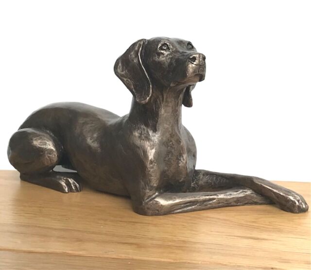 Animal Crackers Weimaraner Dog Figurine In Solid Cold Cast Bronze Designed By Harriet Glen, Quality Dog Lover Home Decoration - image 1