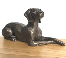 Animal Crackers Weimaraner Dog Figurine In Solid Cold Cast Bronze Designed By Harriet Glen, Quality Dog Lover Home Decoration