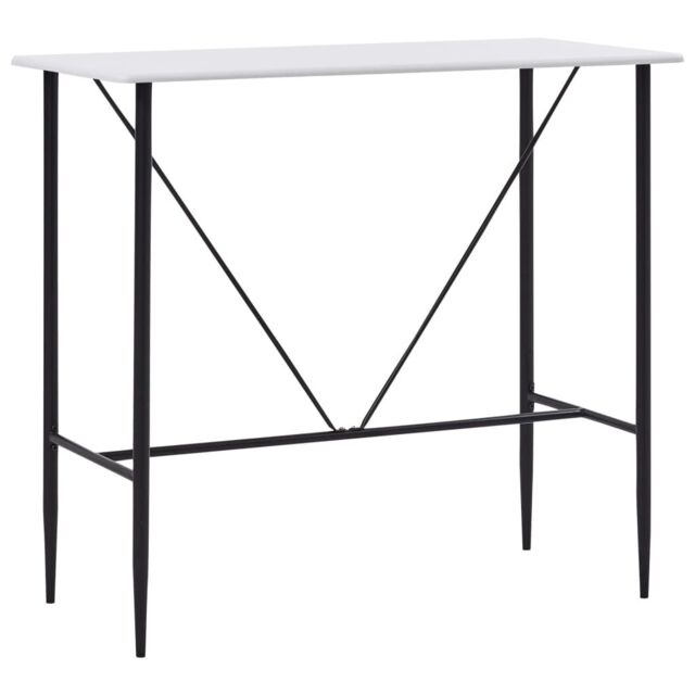 Berkfield Home Bar Table White 120x60x110 cm MDF - Size: 120 x 60 x 110 cm - image 1