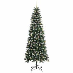 Berkfield Home Artificial Christmas Tree with 300 LEDs Green 96 x 96 x 240 cm - thumbnail 4