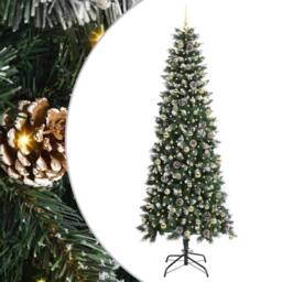 Berkfield Home Artificial Christmas Tree with 300 LEDs Green 96 x 96 x 240 cm - thumbnail 2