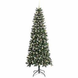 Berkfield Home Artificial Christmas Tree with 300 LEDs Green 96 x 96 x 240 cm - thumbnail 3