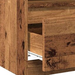 Berkfield Home Bedside Cabinets 2 pcs Old Wood 40x40x50 cm Engineered Wood in Brown - Size: 40 x 40 x 50 cm - thumbnail 9