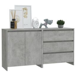Berkfield Home 2 Piece Sideboard Concrete Grey Engineered Wood - thumbnail 3