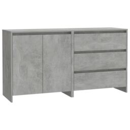 Berkfield Home 2 Piece Sideboard Concrete Grey Engineered Wood - thumbnail 2