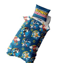 Sonic the Hedgehog Rings Reversible Duvet Set in Blue - Size: Single - thumbnail 2