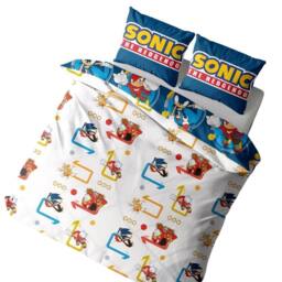 Sonic the Hedgehog Rings Reversible Duvet Set in Blue - Size: Single - thumbnail 3