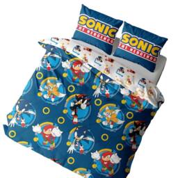 Sonic the Hedgehog Rings Reversible Duvet Set in Blue - Size: Single - thumbnail 5