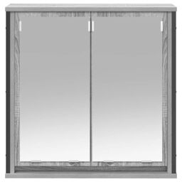 Berkfield Home Bathroom Wall Cabinet with Mirror Grey Sonoma 60x21x60 cm - Size: 60 x 21 x 60 cm - thumbnail 5