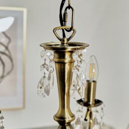 ValueLights Argyll 5 Way Brass Ceiling Light Chandelier in Metallic Gold - thumbnail 3